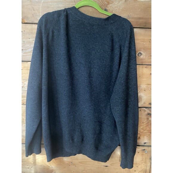 Vintage LL Bean Cardigan Sweater Men’s L Lambswool Braided Leather Buttons - Picture 3 of 11